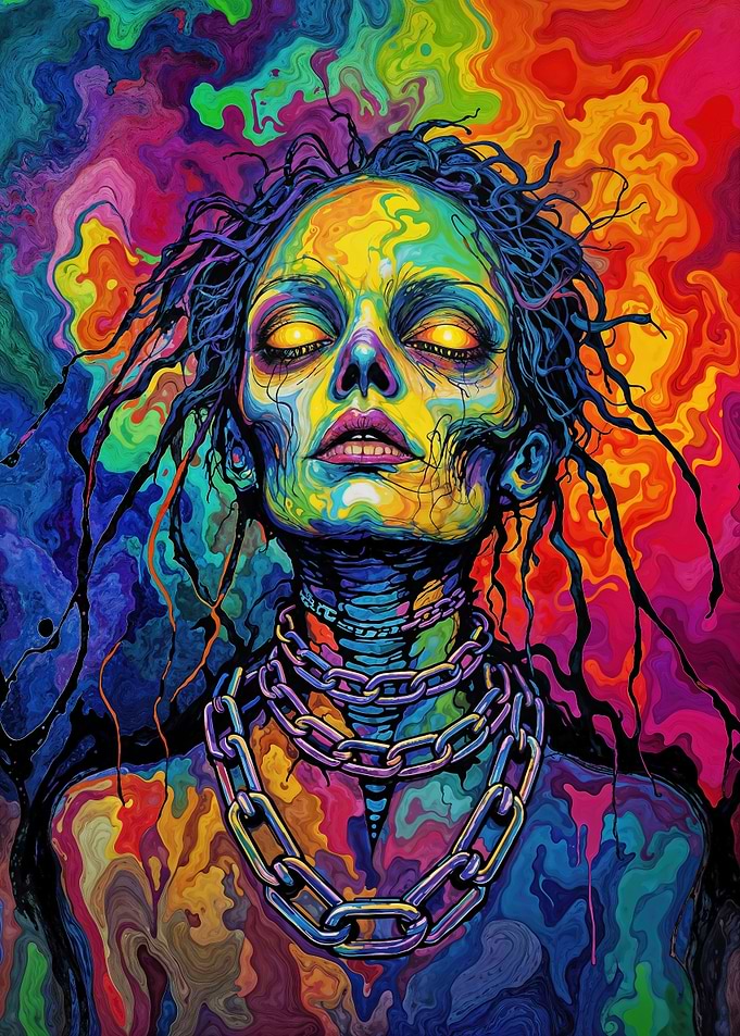 Psychedelic Portrait with Chains