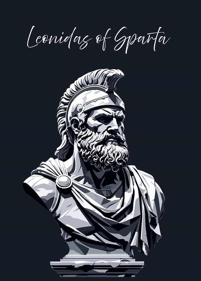 Leonidas of Sparta Bust Illustration