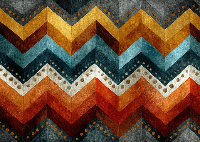Colorful Chevron Pattern with Dots