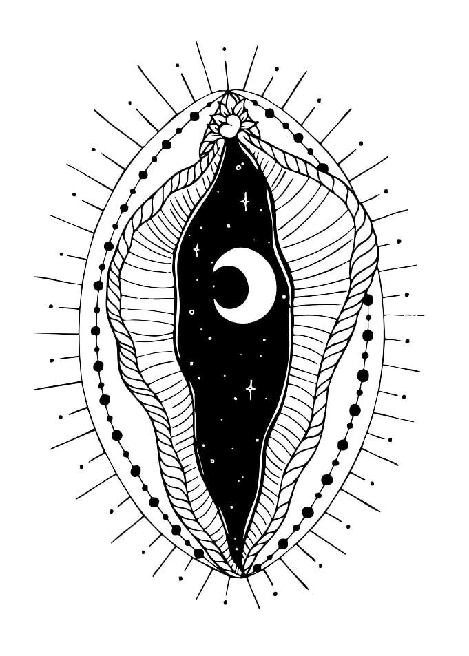Celestial Moon and Stars Illustration