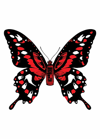 Butterfly with Phone Booth Body