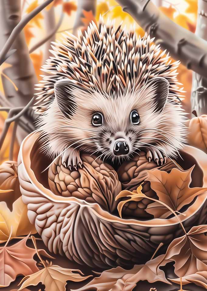Hedgehog in a Walnut Shell