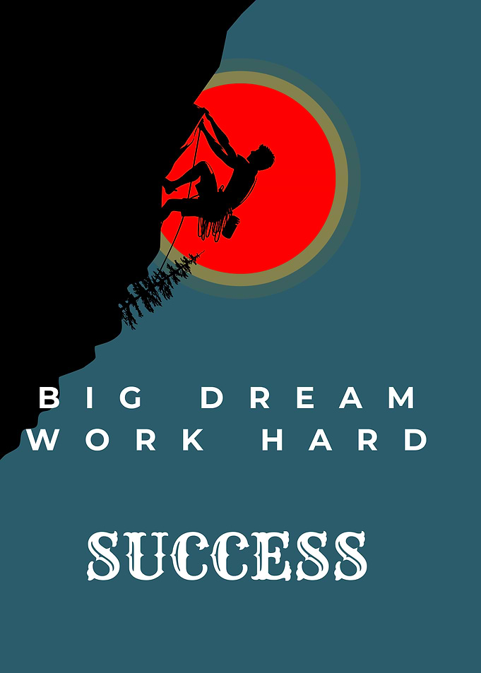 Climbing for Success: Motivational Poster