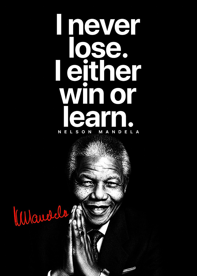 Nelson Mandela Quote Poster – Inspirational Wall Art on Resilience & Strength