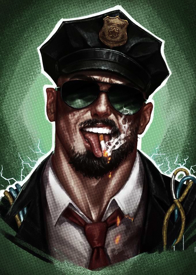Corrupted Cop with Cigarette