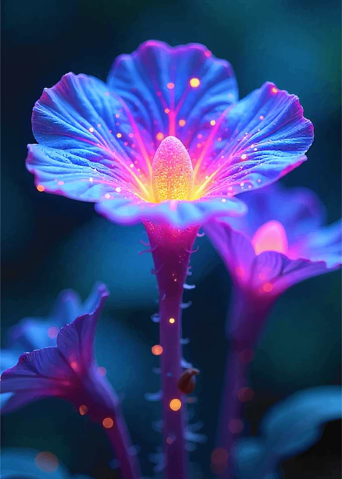 Glowing Neon Flowers