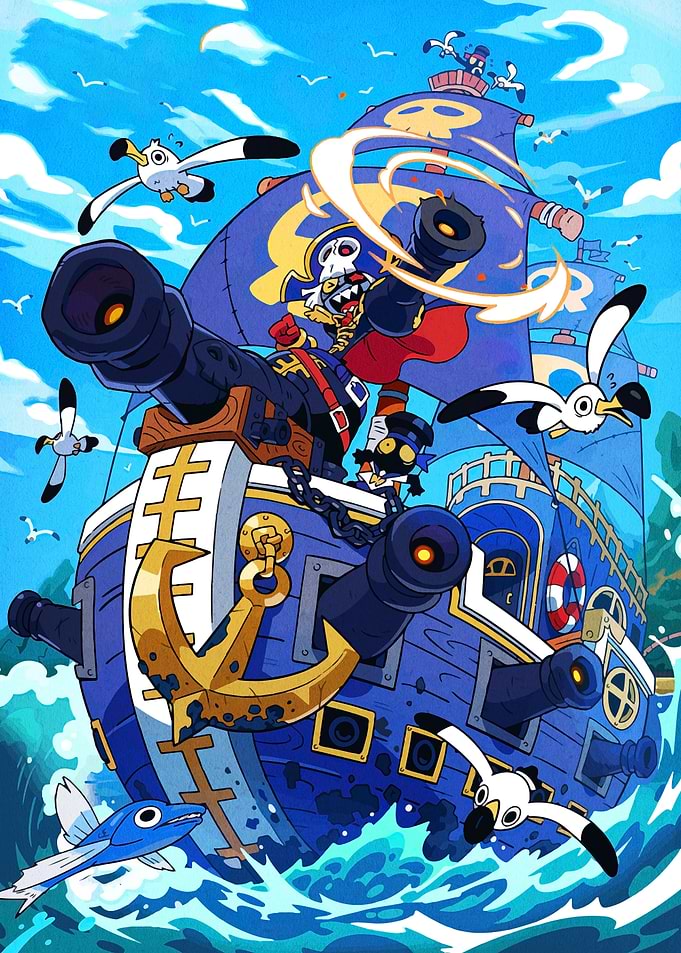 Cartoon Pirate Ship Adventure