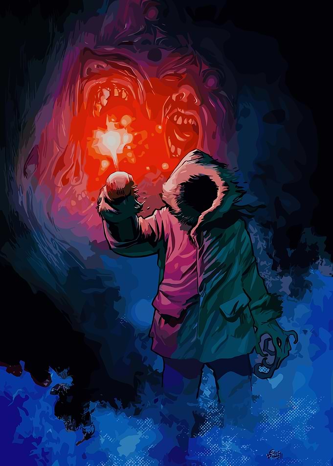 Horror Figure with Glowing Orb