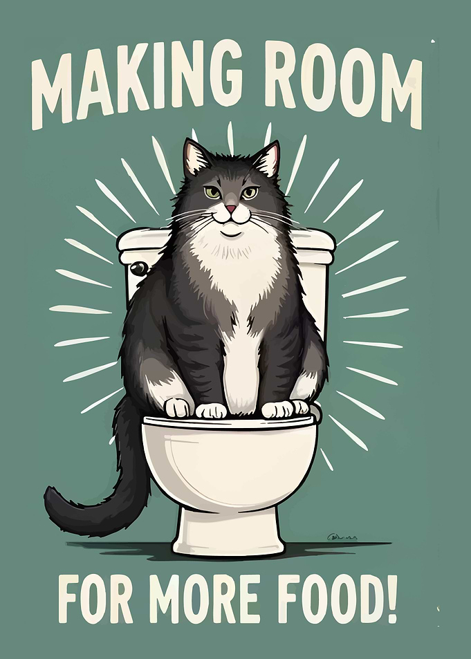 Cat on Toilet: Making Room