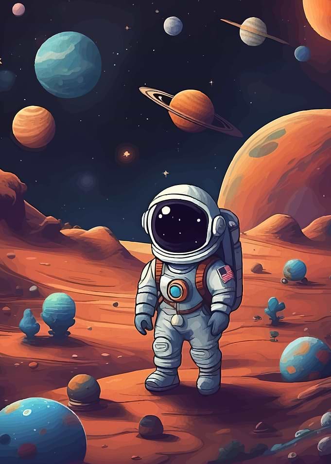 Astronaut Martian Landscape