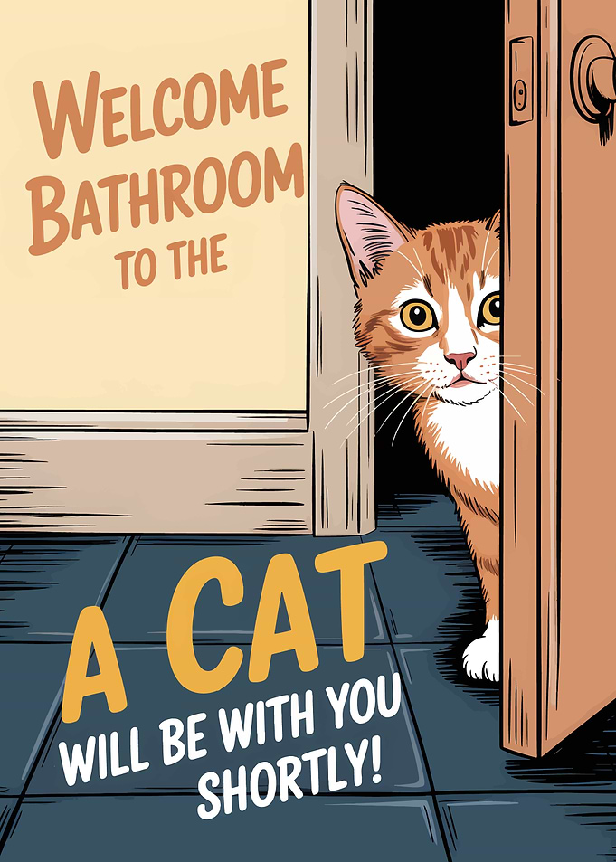 Welcome Bathroom Cat