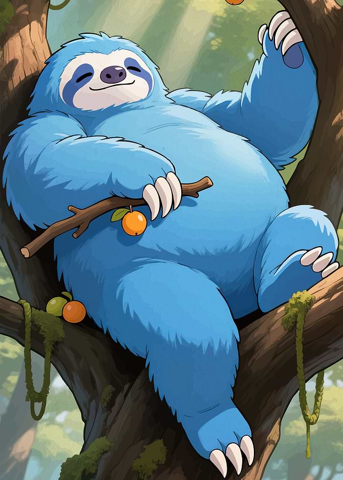 Relaxing Blue Sloth Tree