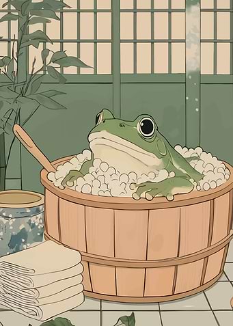 Frog in a Bubble Bath