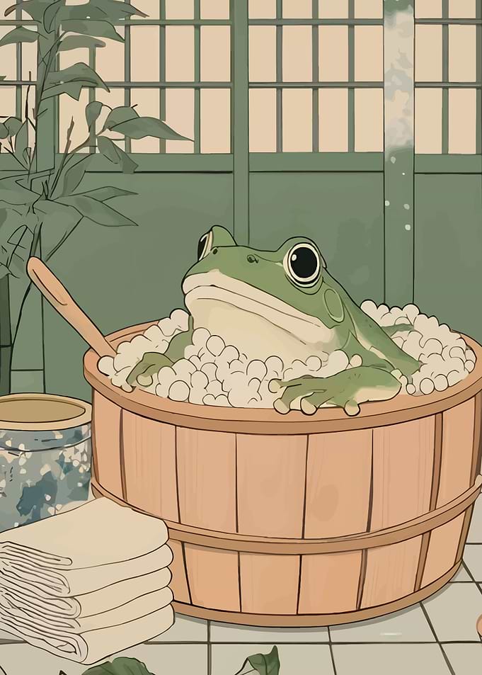 Frog in a Bubble Bath