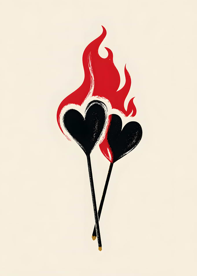 Burning Hearts Illustration