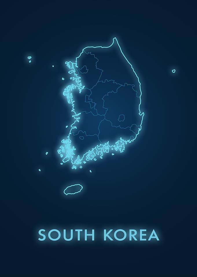 South Korea Neon Map