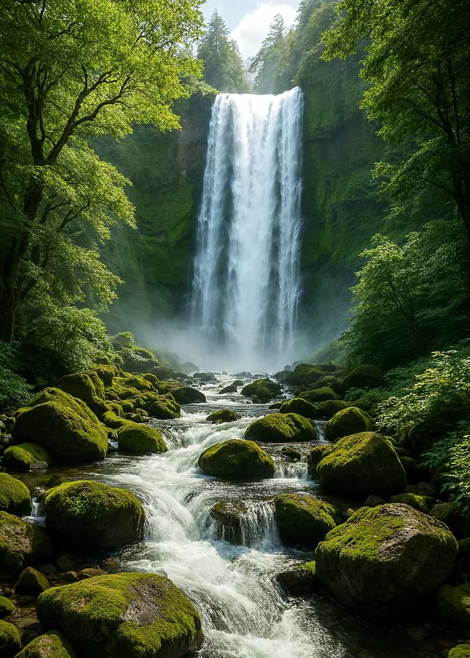 Lush Waterfall Scene