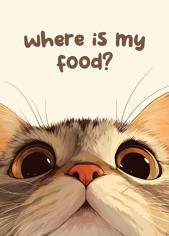 Where is my food? Cat art