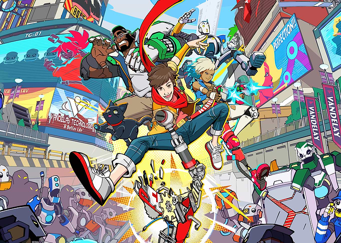 Game-Style Group Action Scene