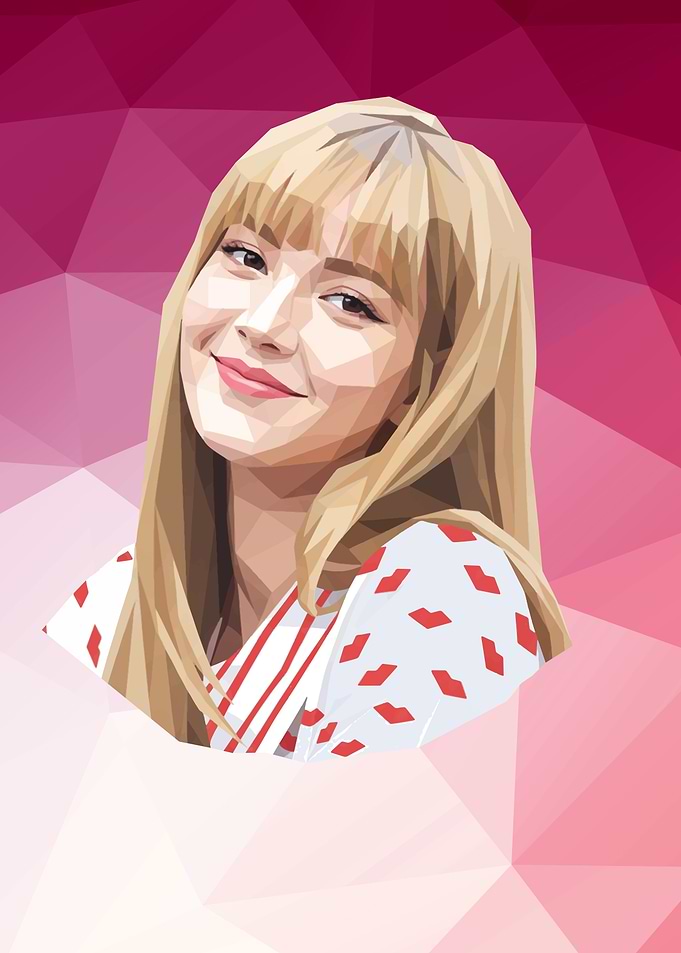 Lisa from Blackpink Polygon Portrait