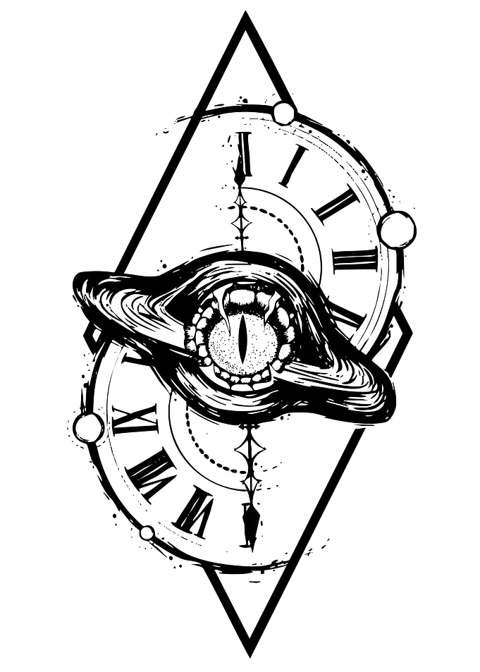 Eye of Time Black and White
