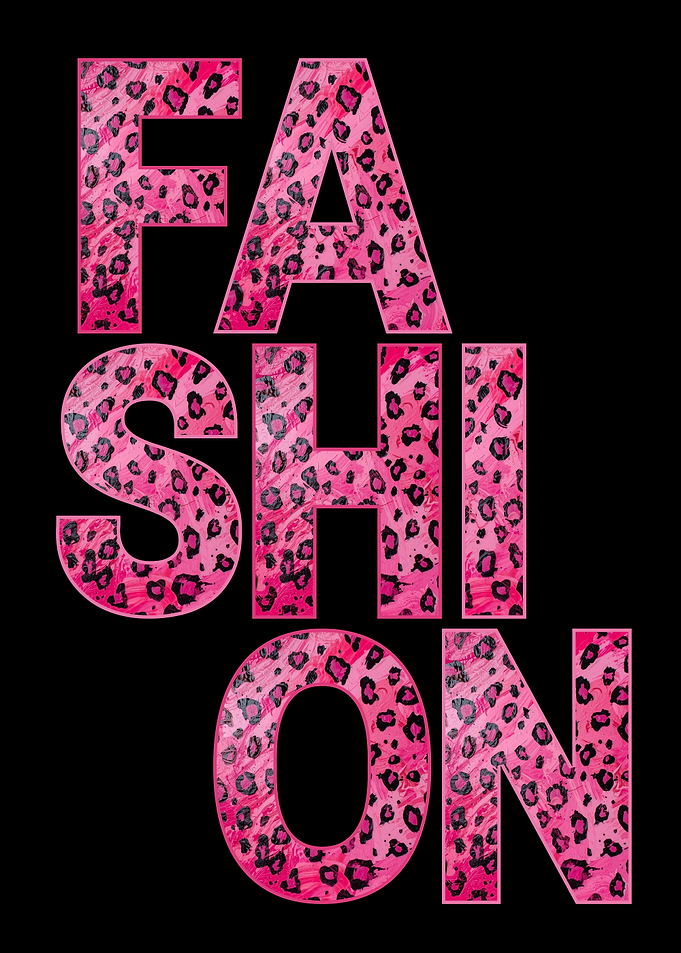 Fashion Leopard Print Text Art