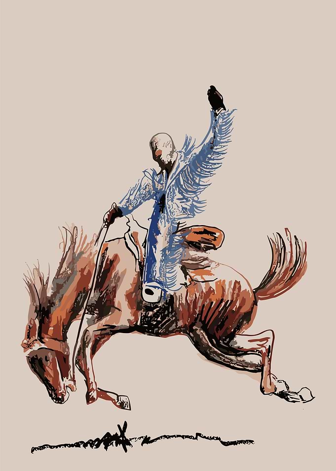 Rodeo Rider on Bucking Horse