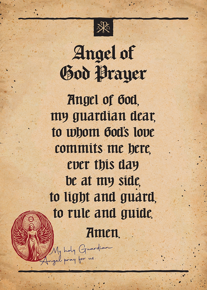 Angel of God Prayer Parchment
