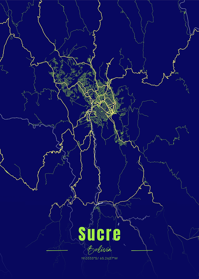 Sucre, Bolivia City Map