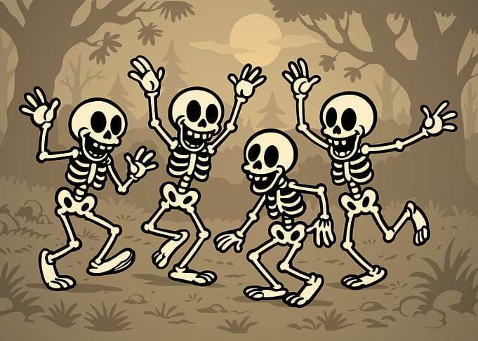 Skeletons Dance Party: Retro Macabre Dance in the Woods