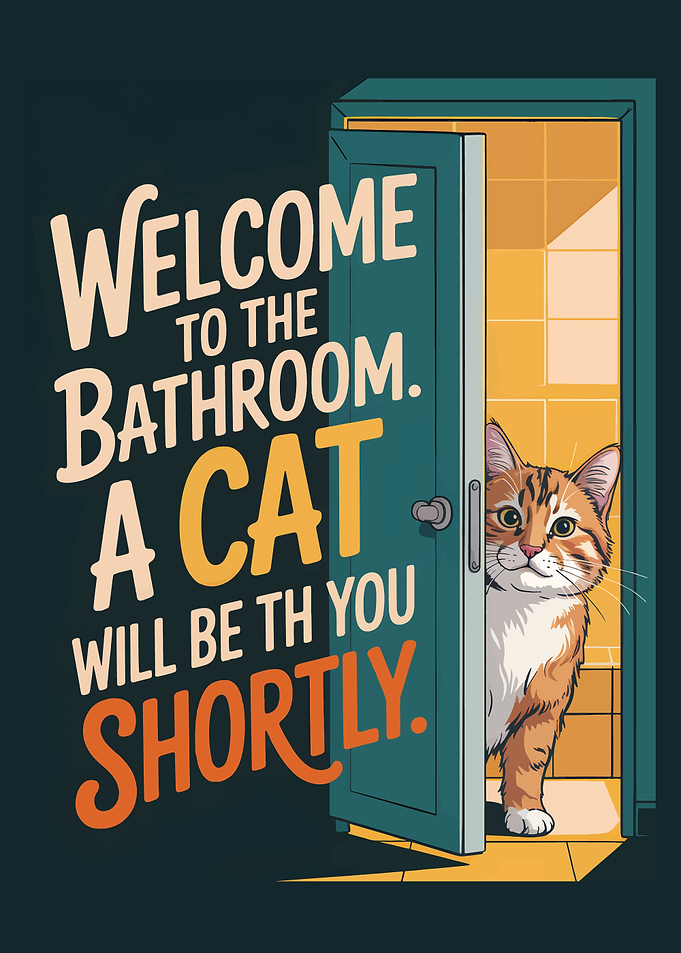 Welcome to the Bathroom Cat Art