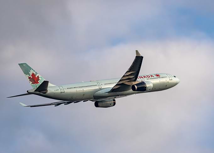 Air Canada airbus A330 in flight