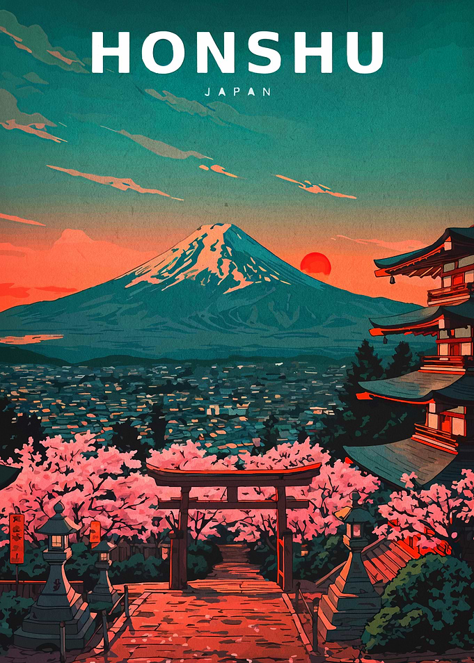 Honshu Japan Landscape Art