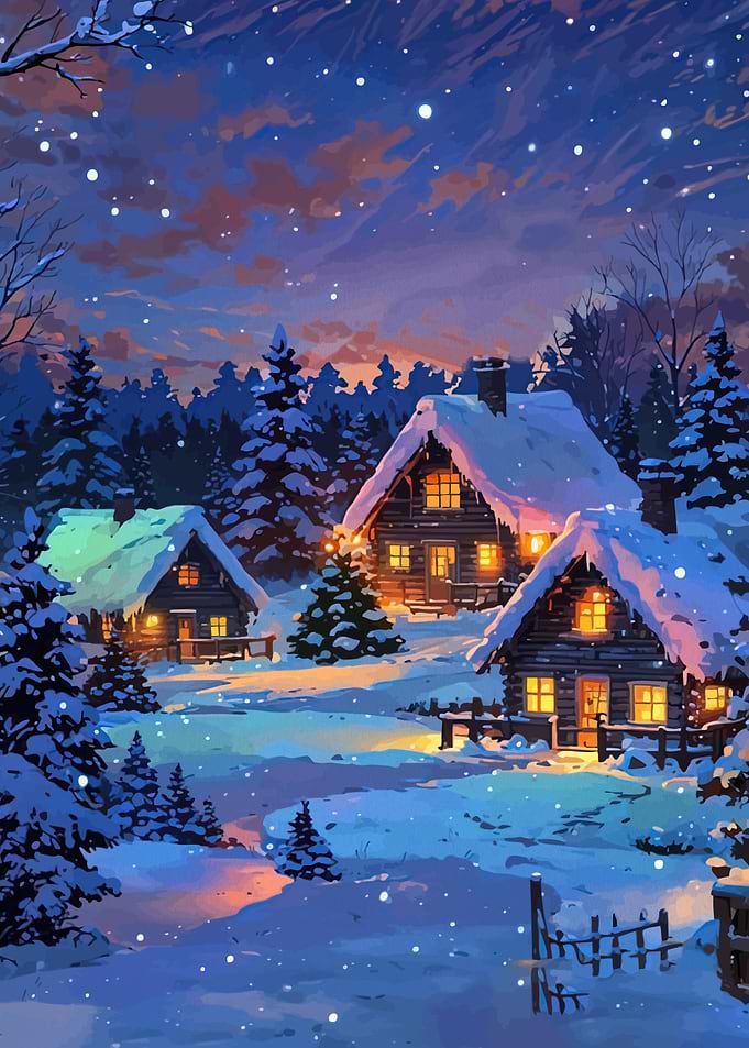 Winter Village Night