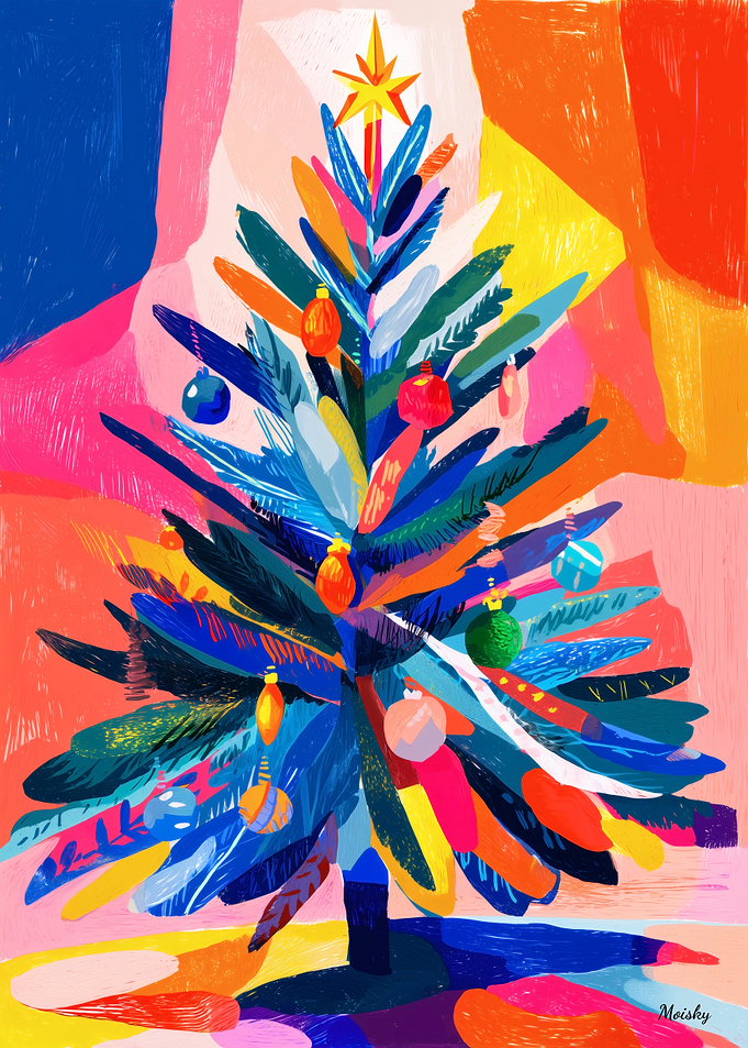 Fauvist Christmas Tree – Vivid Colorful Holiday Art