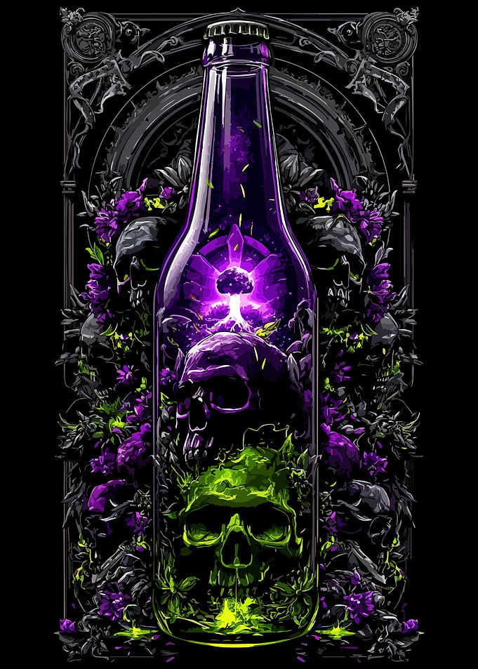 Skull Bottle Art