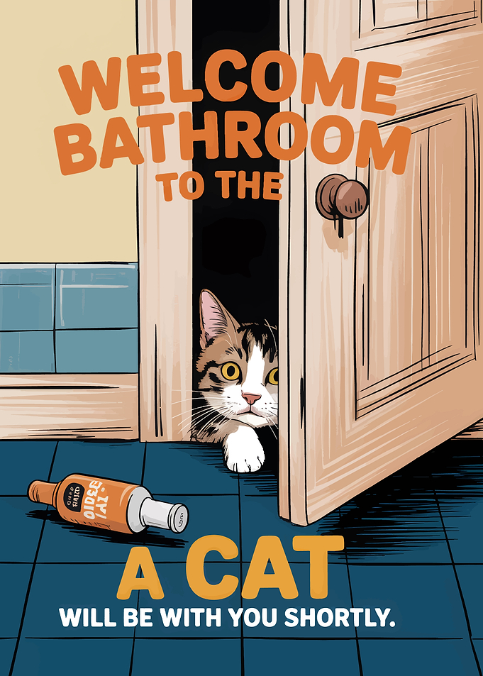 Welcome Bathroom Cat