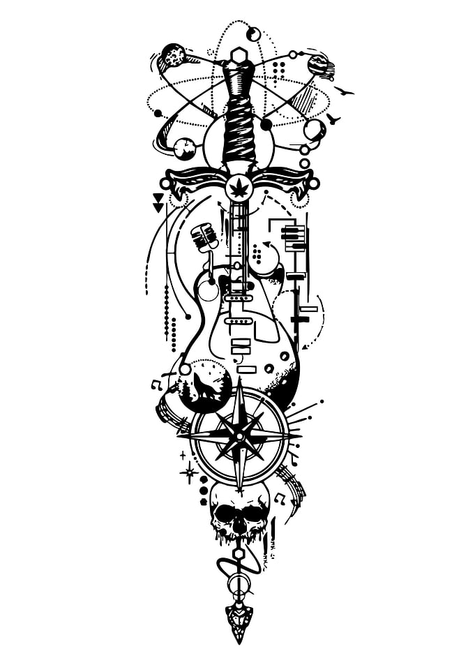 Abstract Sword Tattoo Design