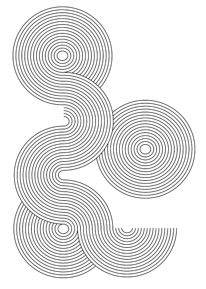 Abstract Concentric Circles Interlocking Design