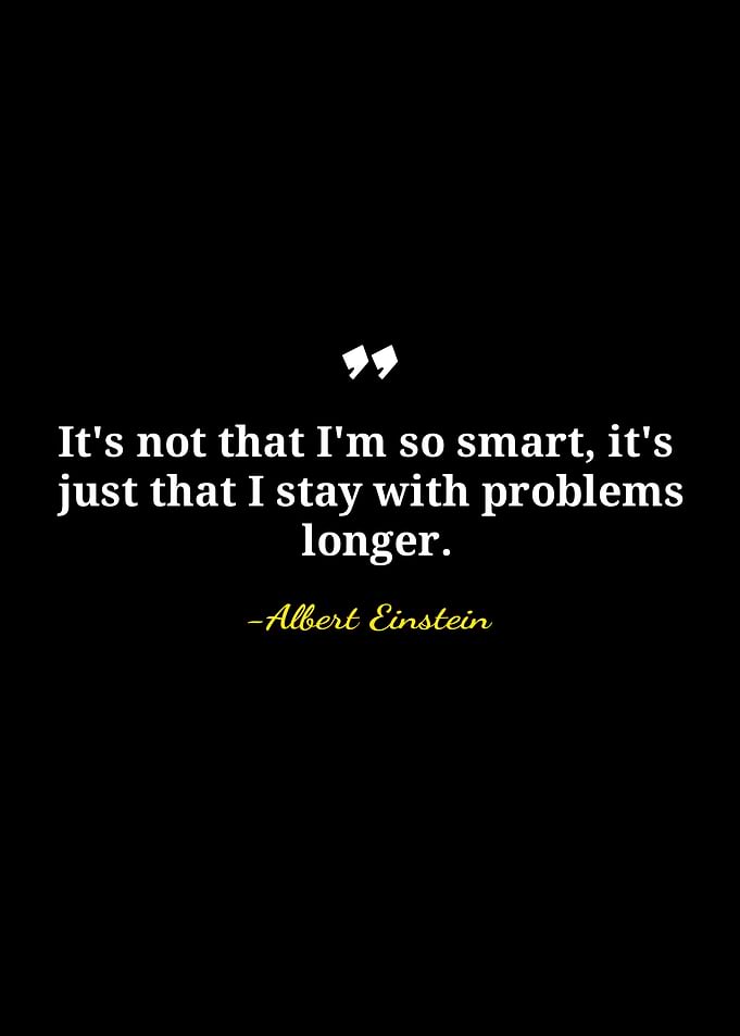 Einstein Quote on Black Background