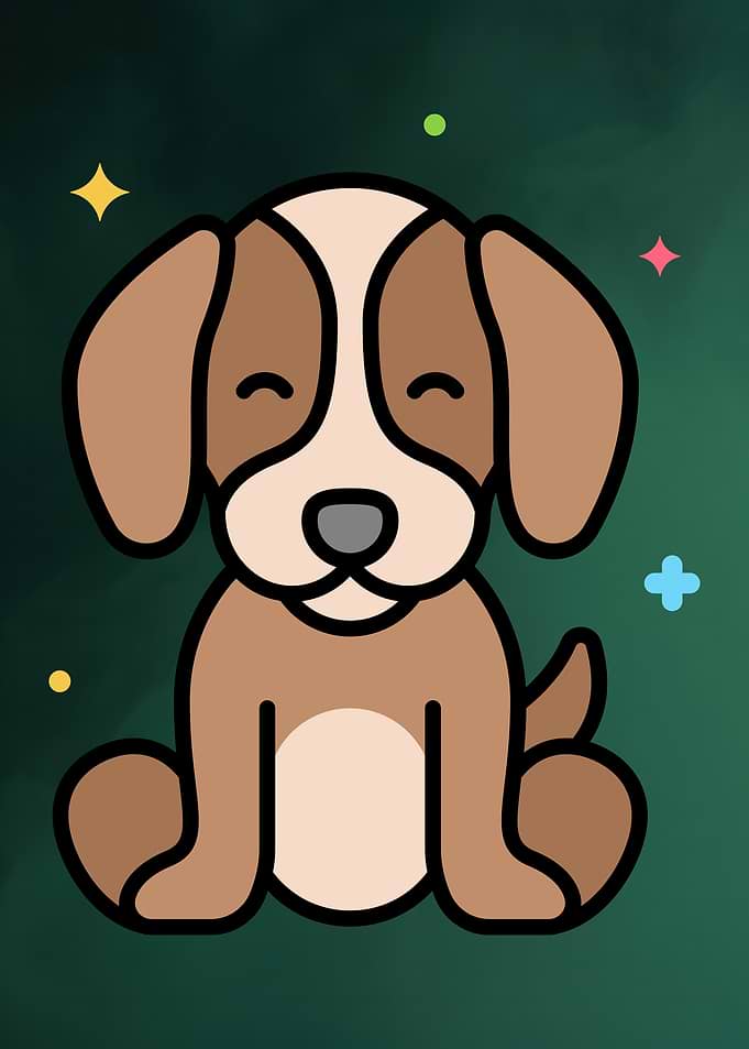 Cute Cartoon Dog Illustration