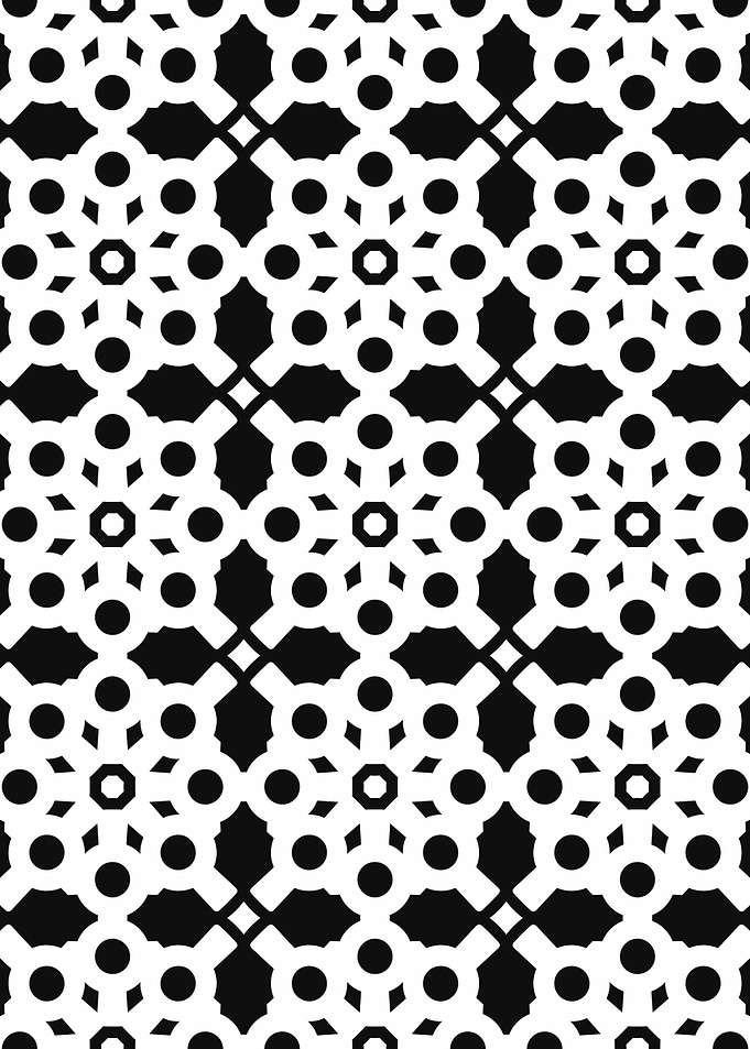 Geometric Tessellation Pattern in Black and White
