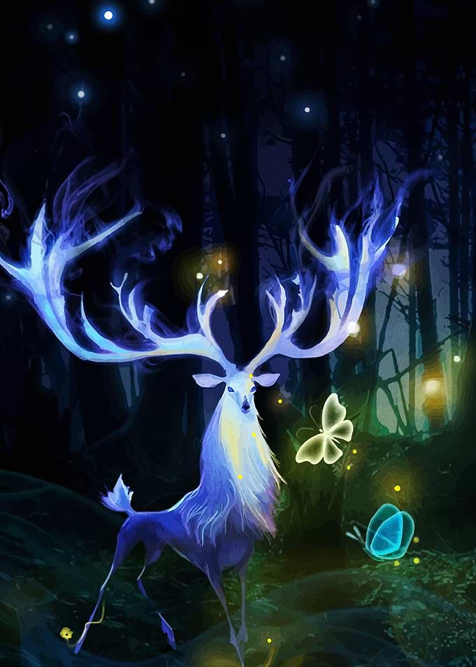 Mystical Deer in Enchanted Forest