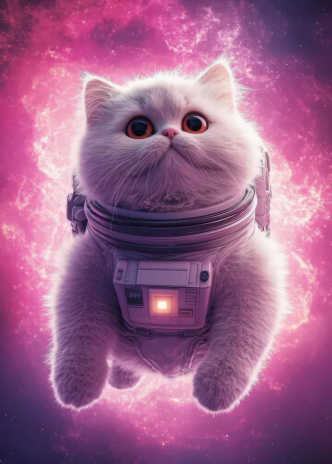 Astronaut Cat in Space