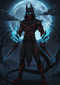 Anubis Warrior Swords Moon