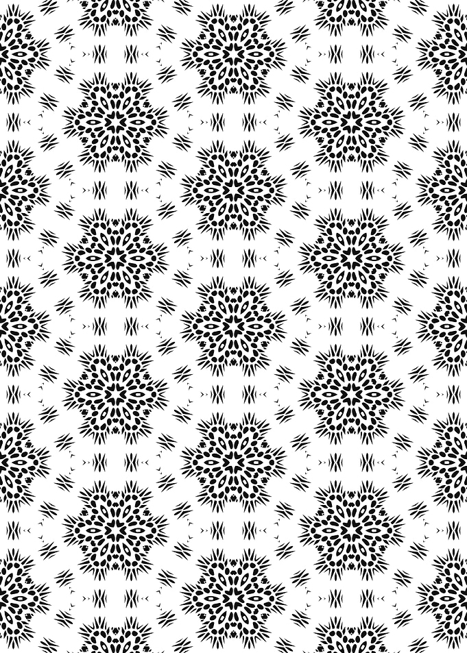 Opulent Mandala Mosaic in Black and White