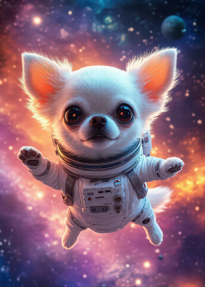 Chihuahua Astronaut in Space