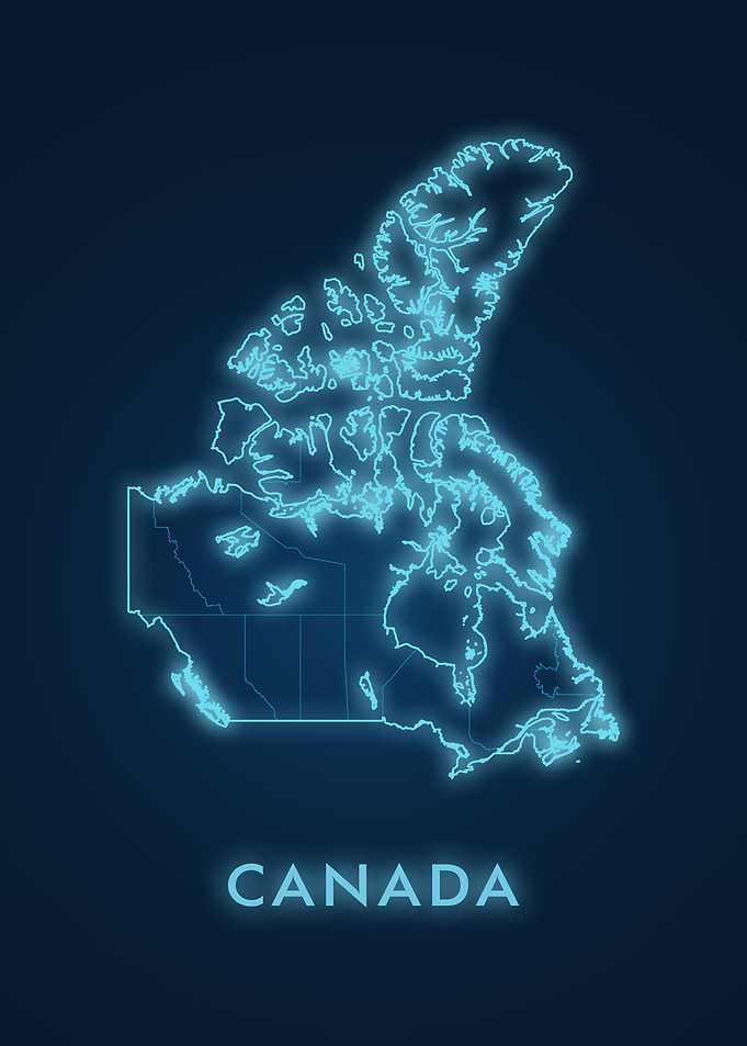 Canada Neon Map