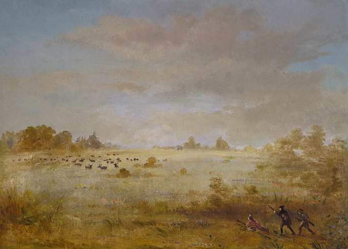 Hunting Scene Painting by george catlin