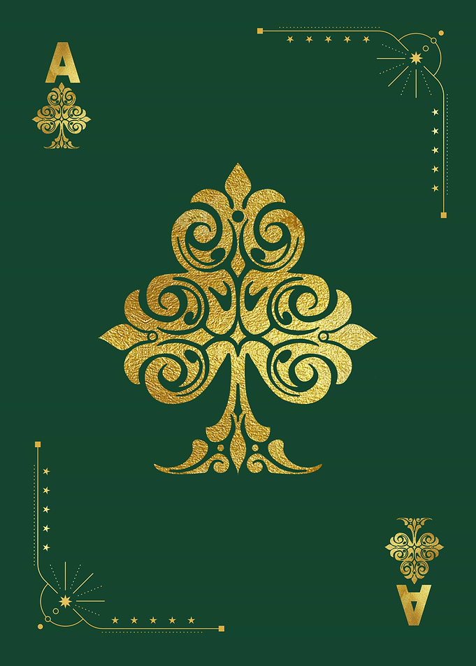 Ace of Spades Gold Ornament Green